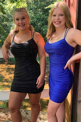 Vestidos de fiesta elegantes con tirantes finos y lentejuelas ajustadas